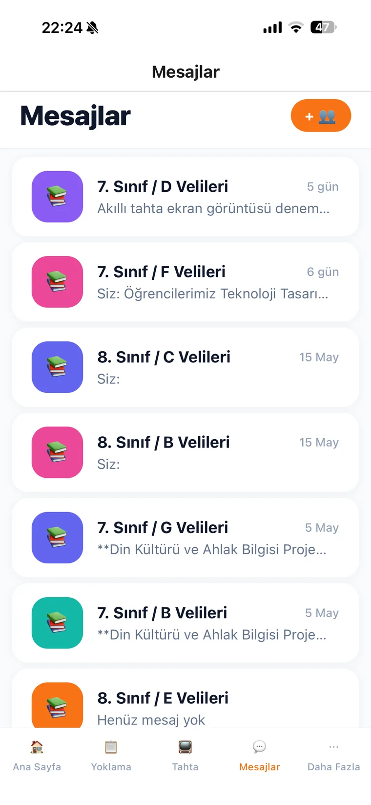 Numara gizliliğiyle veli mesajlaşması